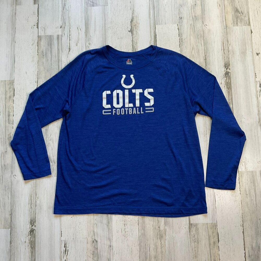 CLEARANCE! NFL Indianapolis Colts Mens Size XXL Performance Long Sleeve Tee Blue